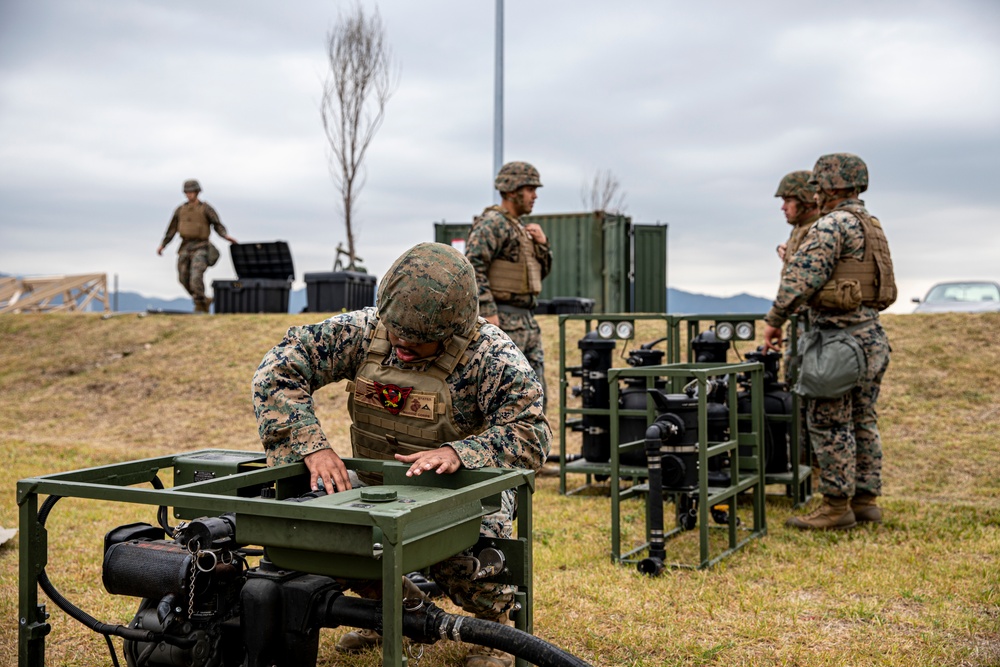 Exercise Active Shield 2021: Marine Wing Support Squadron 171 conducts water purification operations