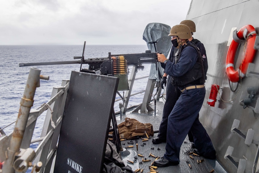USS Charleston Sailors Conduct Live Fire Gunnery Exercise