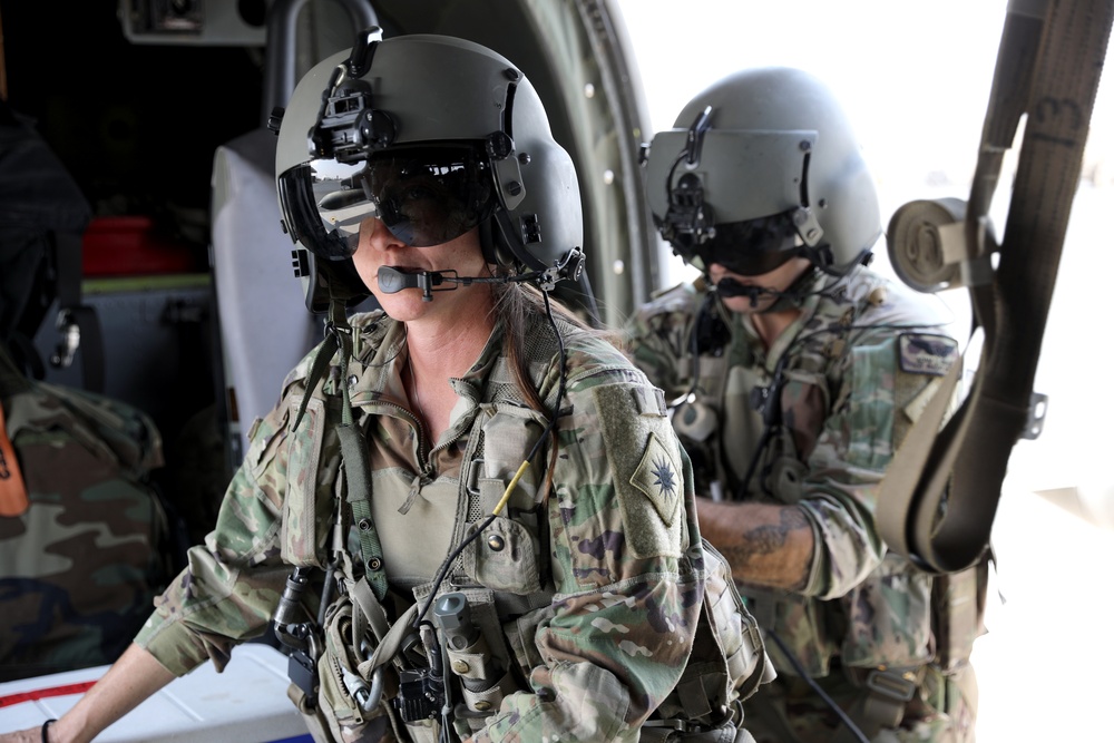 Task Force Raptor medics conduct hot/cold load training to Airmen at Camp Ali Al Salem