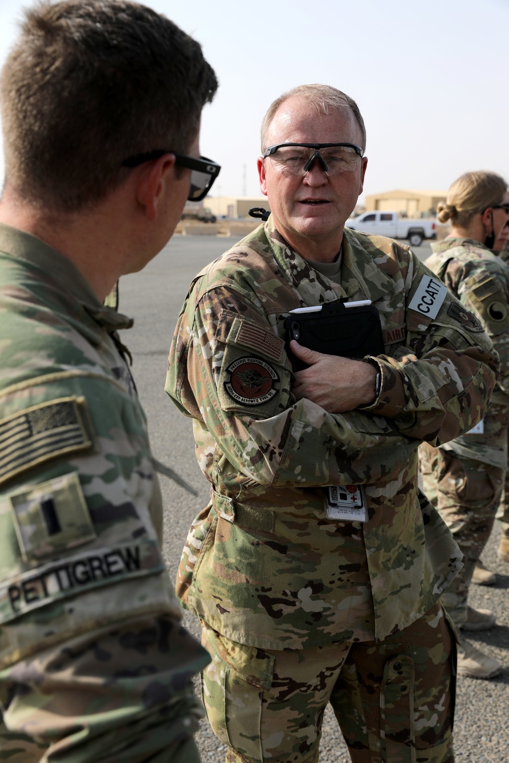Task Force Raptor medics conduct hot/cold load training to Airmen at Camp Ali Al Salem
