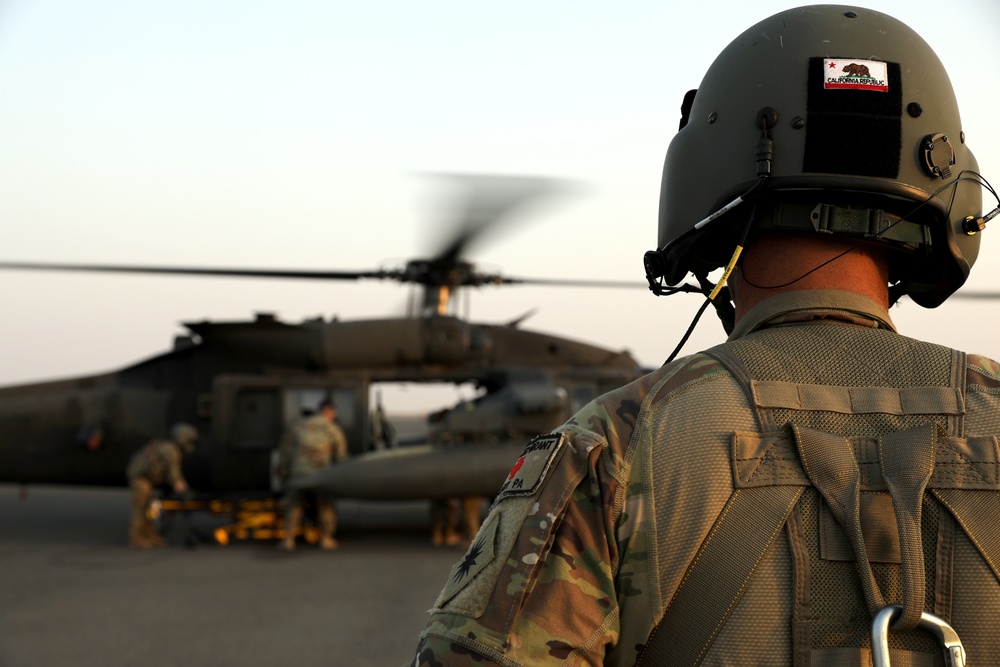 Task Force Raptor medics conduct hot/cold load training to Airmen at Camp Ali Al Salem