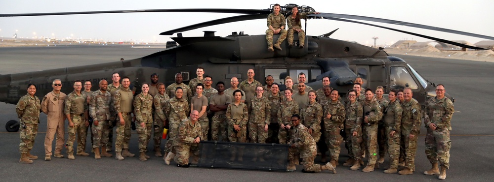Task Force Raptor medics conduct hot/cold load training to Airmen at Camp Ali Al Salem