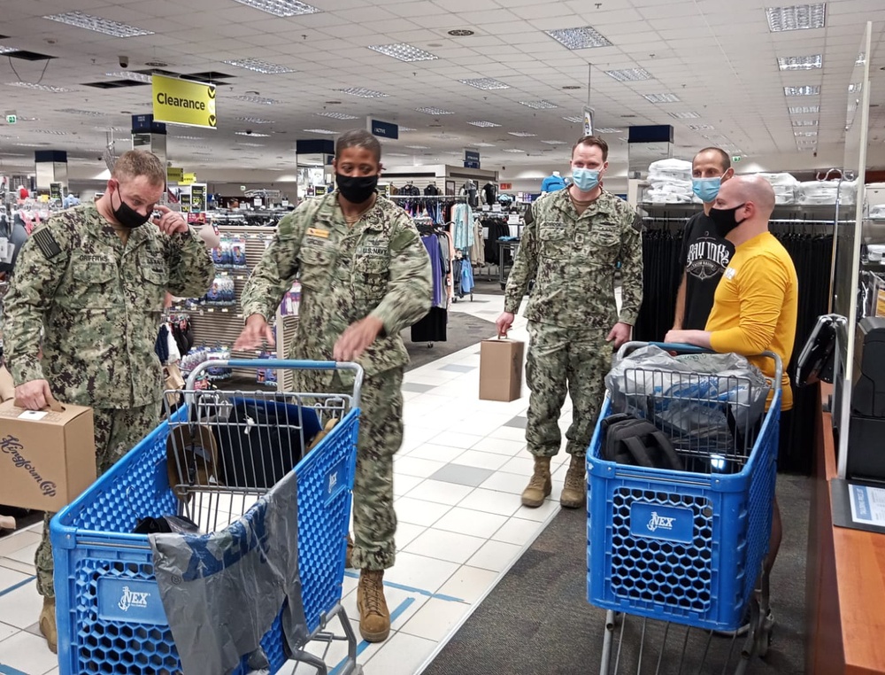 NEX Sigonella assists newly selected Chief Petty Officers with their new uniforms