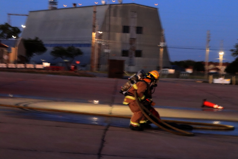 Fort Sill firefighters practice aircrew evacuation training