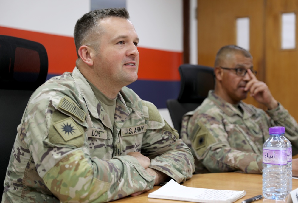 Maj. Gen. Laura Yeager provides mentorship training via Video Teleconference to Task Force Phoenix Soldiers during deployment