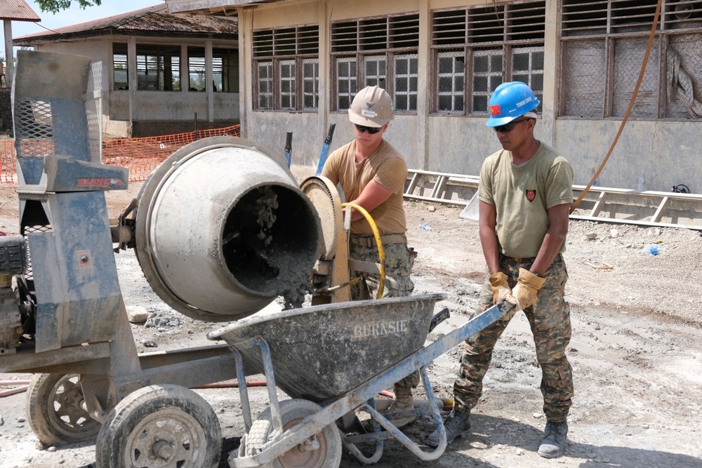 DVIDS - Images - US Navy Seabees assigned to NMCB-5 build a four-room ...