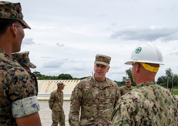 US Navy Seabees with NMCB-5 participate in joint airfield damage repair training