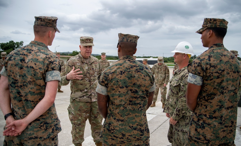 US Navy Seabees with NMCB-5 participate in joint airfield damage repair training