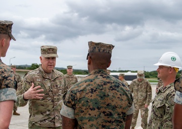 US Navy Seabees with NMCB-5 participate in joint airfield damage repair training