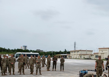 US Navy Seabees with NMCB-5 participate in joint airfield damage repair training