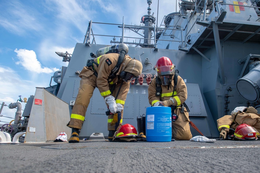 USS Higgins Damage control training