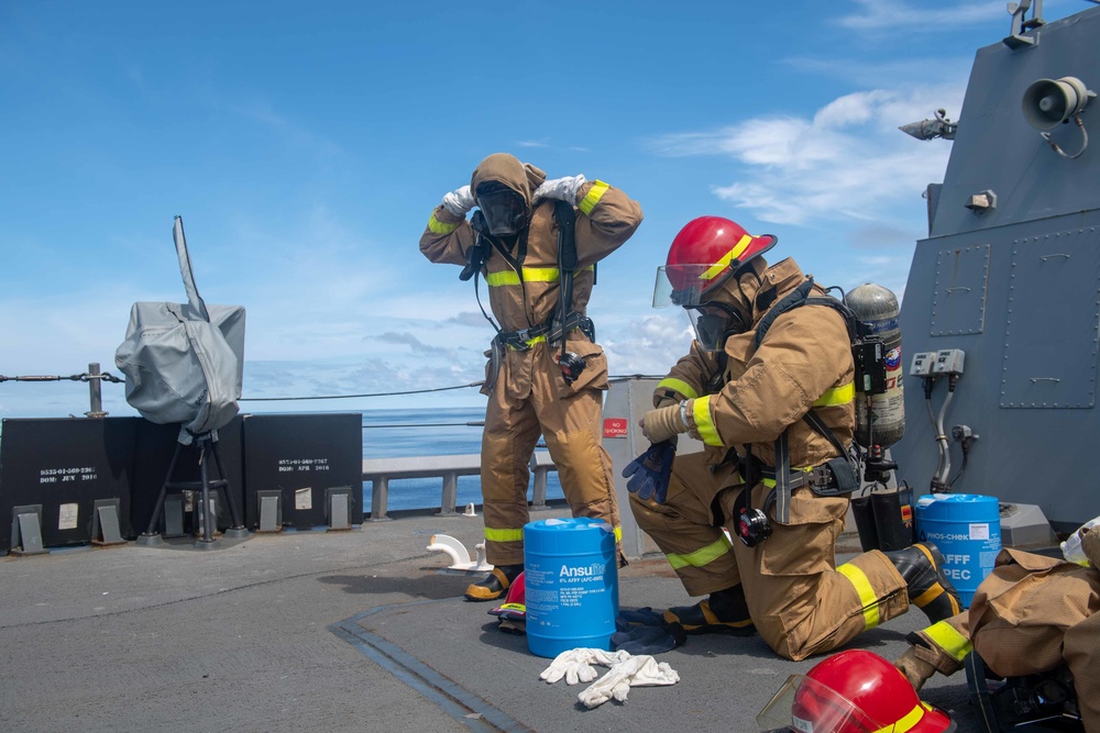 USS Higgins damage control training