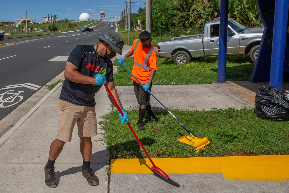 Volunteers Revitalize Dededo Bus Stop Honoring CHamoru Marine