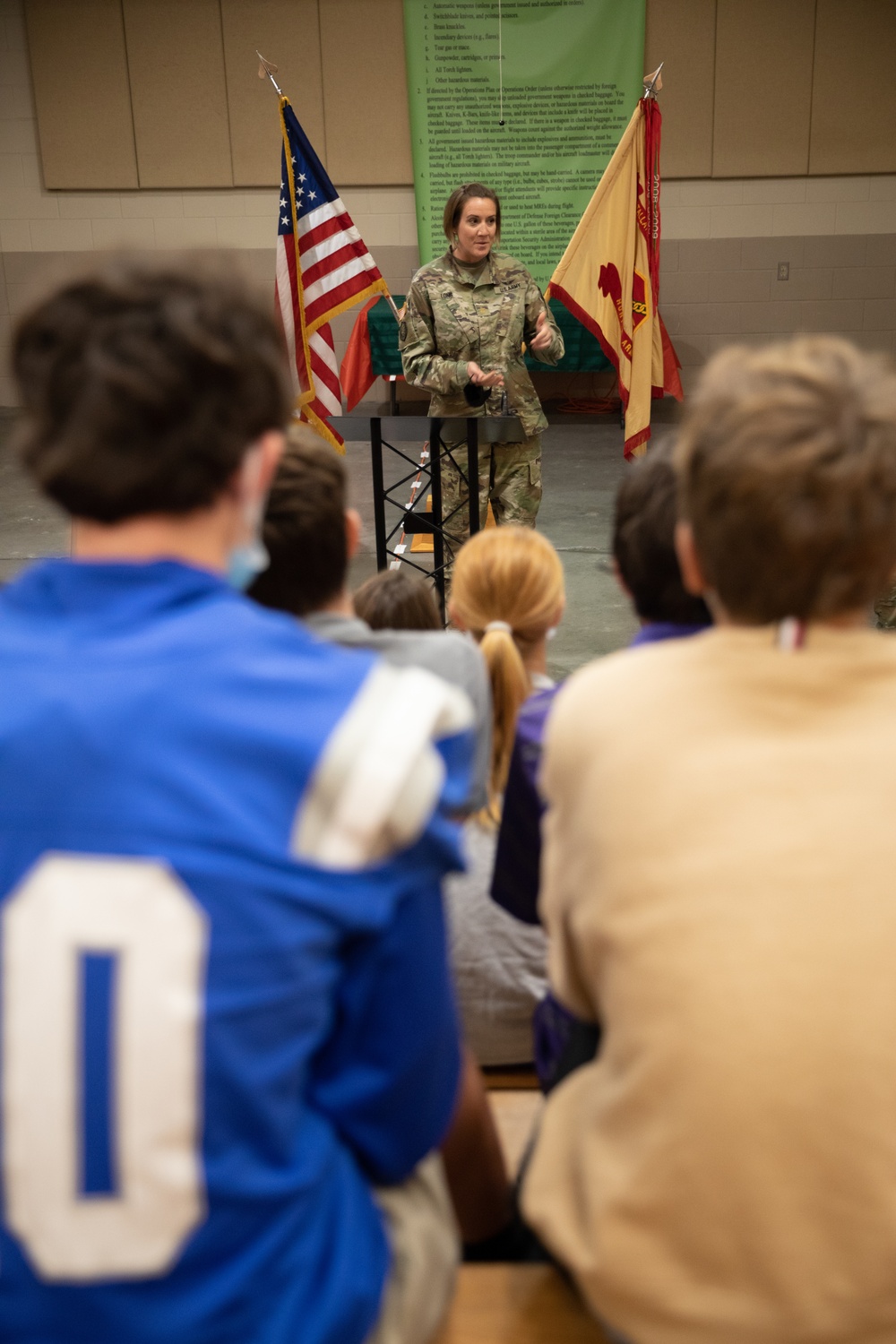 Soldiers from the 3rd Combat Aviation Brigade participate in the St. Andrew’s Career Exploration Day.