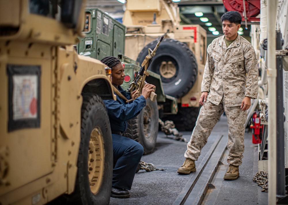 Weapons Manipulation training aboard USS Portland