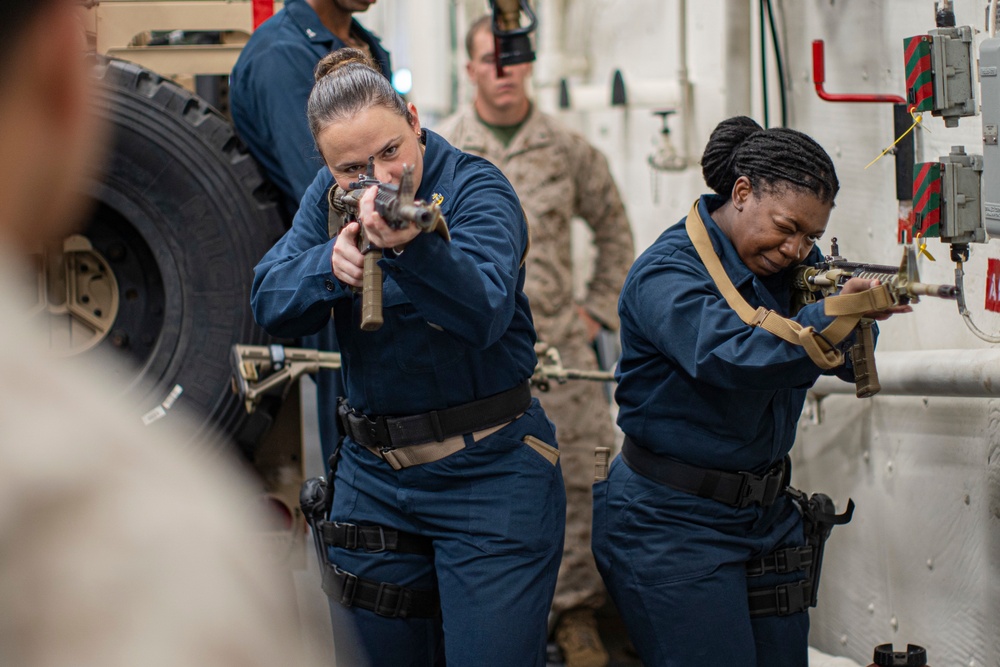 Weapons Manipulation training aboard USS Portland