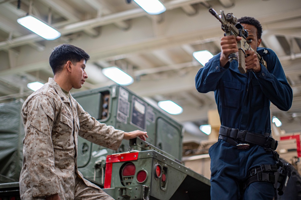 Weapons Manipulation training aboard USS Portland