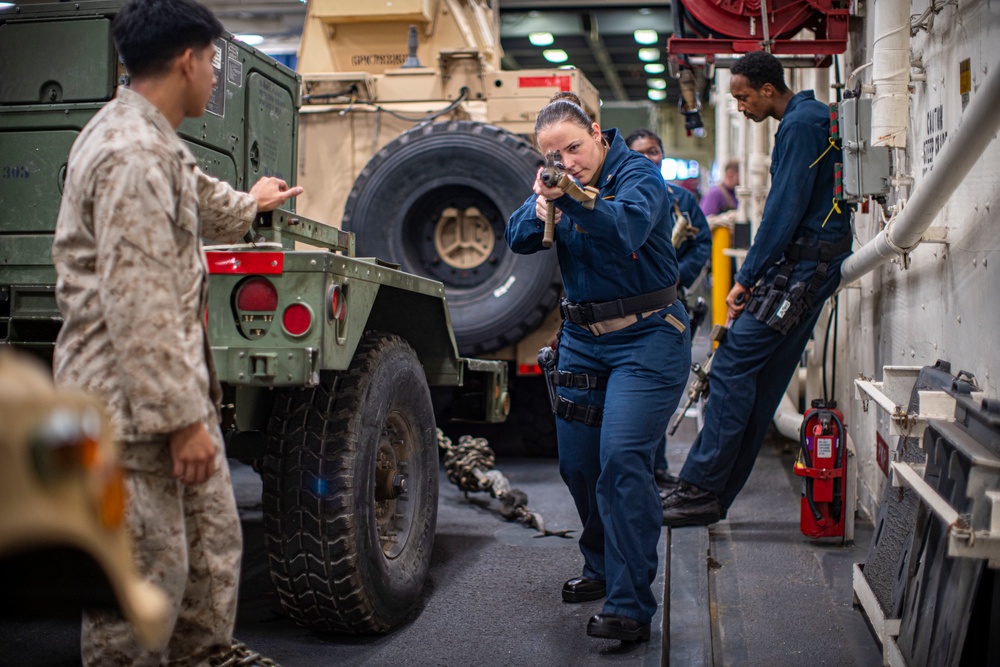 Weapons Manipulation training aboard USS Portland