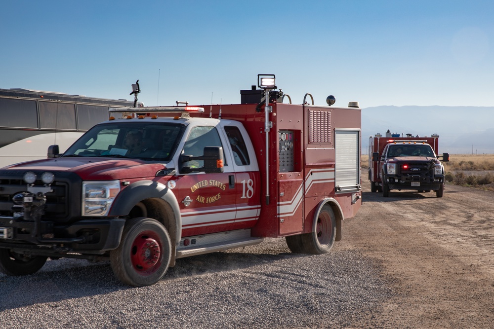 Task Force Holloman Fire Department and 49th Fire Department participate in a training activity at Aman Omid Village