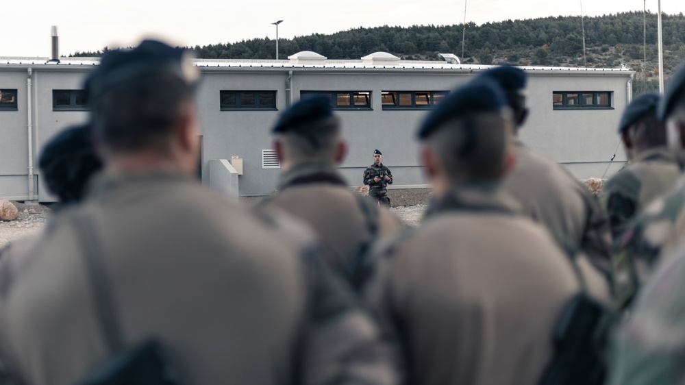 10th Marine Regiment French Bilateral Visit: Morning Formation
