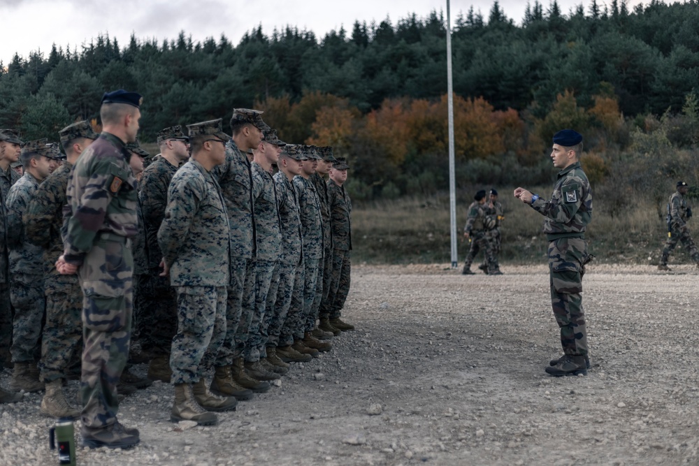 10th Marine Regiment French Bilateral Visit: Morning Formation