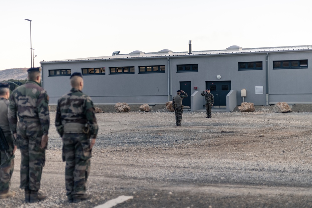 10th Marine Regiment French Bilateral Visit: Morning Formation
