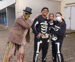 Family fun at the haunted house