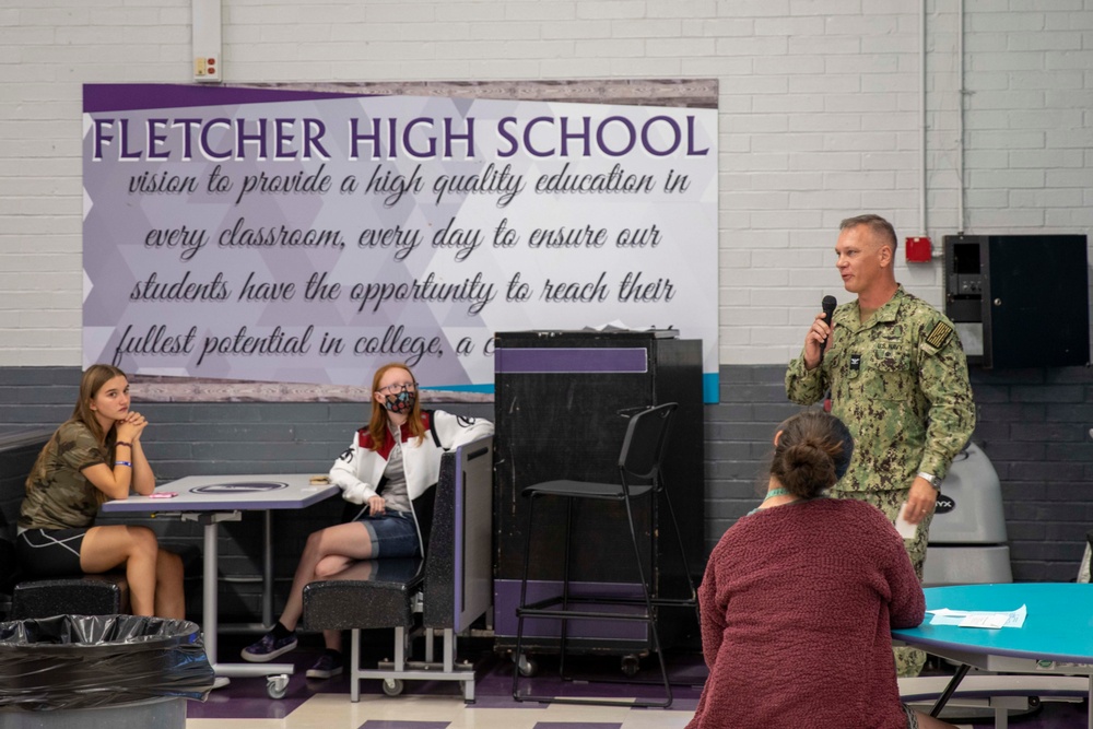 NAVSTA Mayport CO Visits Duncan U. Fletcher High School