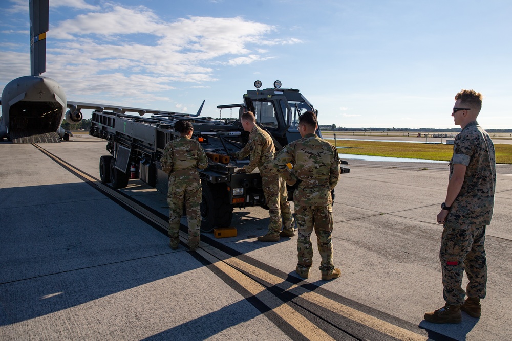 Marines and Airmen Train in C-17 Aerial Embarkation