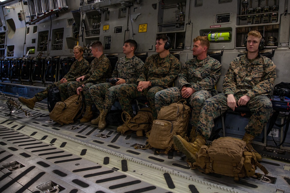 Marines and Airmen Train in C-17 Aerial Embarkation