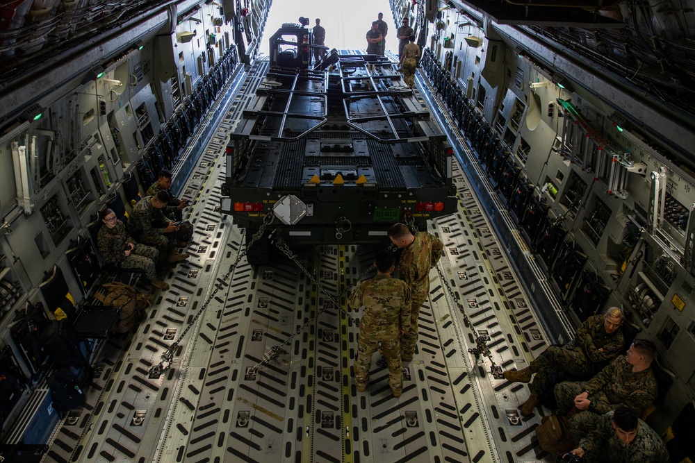 Marines and Airmen Train in C-17 Aerial Embarkation