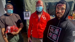 Civilians prepare for decontamination at Task Force 46 DUT LA exercise