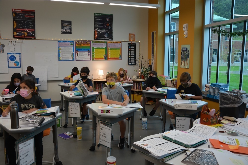 Students in a learning studio