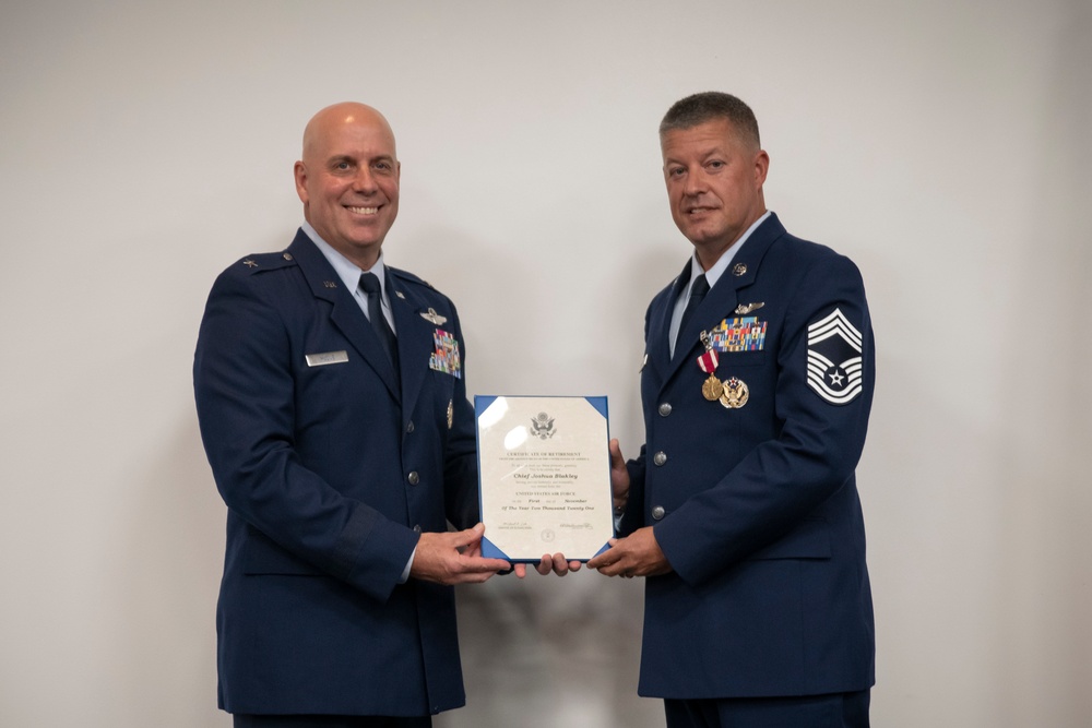 Chief Master Sgt. Josh Blakley retirement