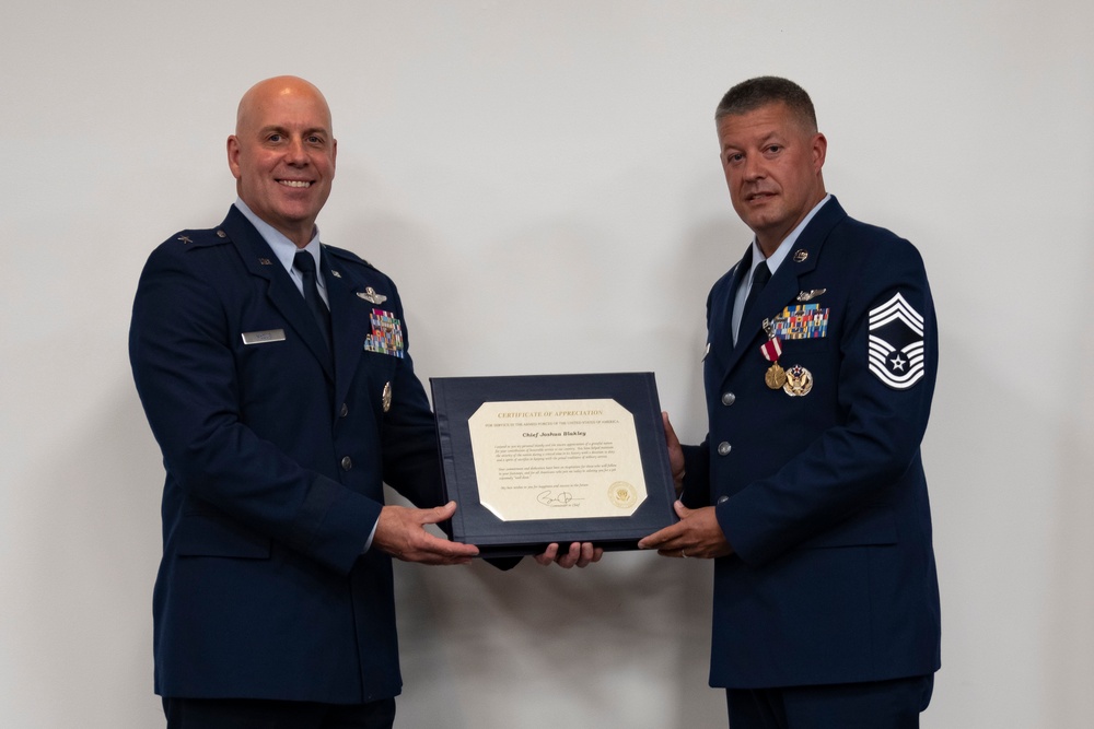 Chief Master Sgt. Josh Blakley retirement