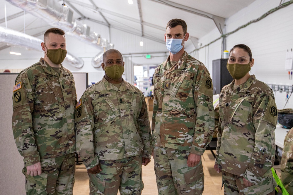 58th EMIB Soldiers support Six Flags America Mass Vaccination Site