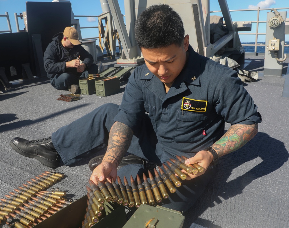 USS Antietam (CG 54) Conducts Gun Qualifications