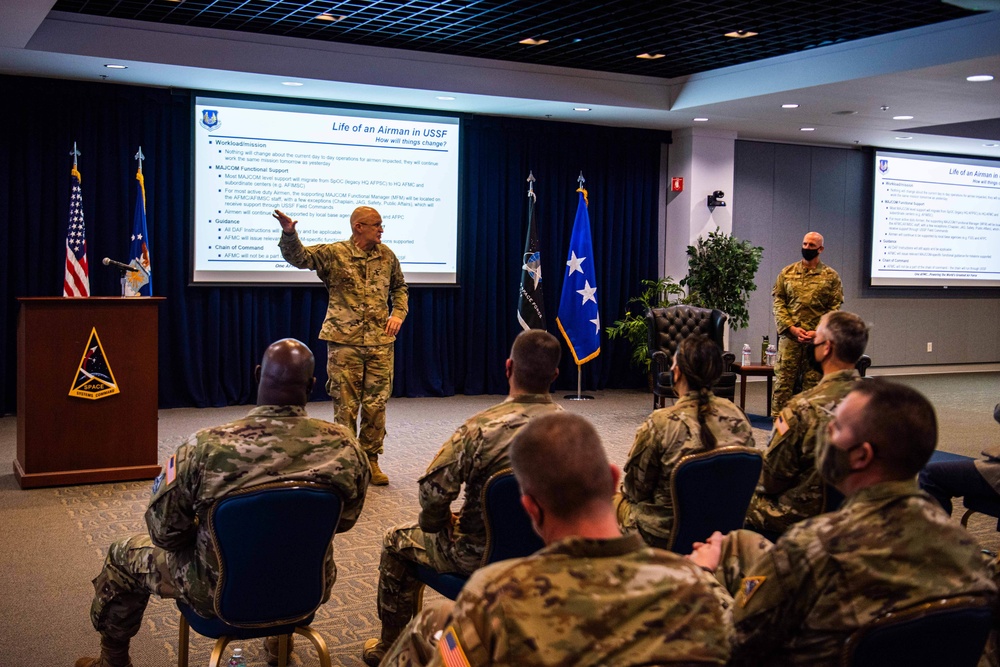 USSF's Servicing Command AFMC holds All-Call at SSC