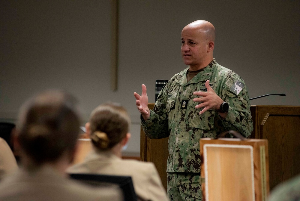 MCPON Russell Smith conducts fleet engagement at Navy Talent Acquisition Group New England