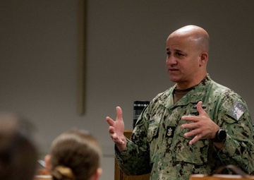 MCPON Russell Smith conducts fleet engagement at Navy Talent Acquisition Group New England
