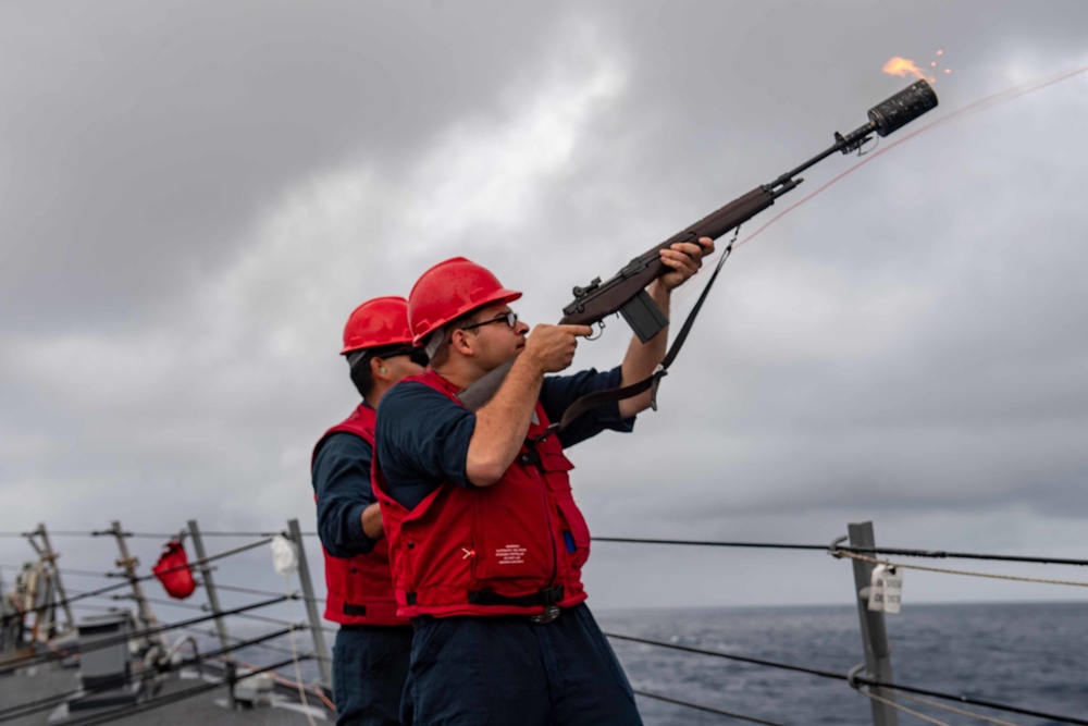 USS Higgins (DDG 76) replentishment at sea.