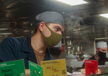 Sailors Onboard USS Antietam (CG 54) Enjoy Burger Wednesday