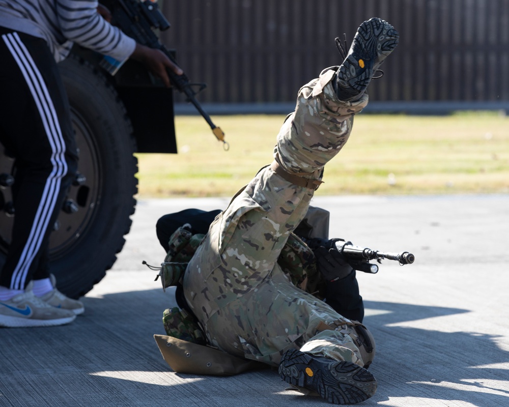 USAF and JGSDF conduct guard and protect exercise druing SRI