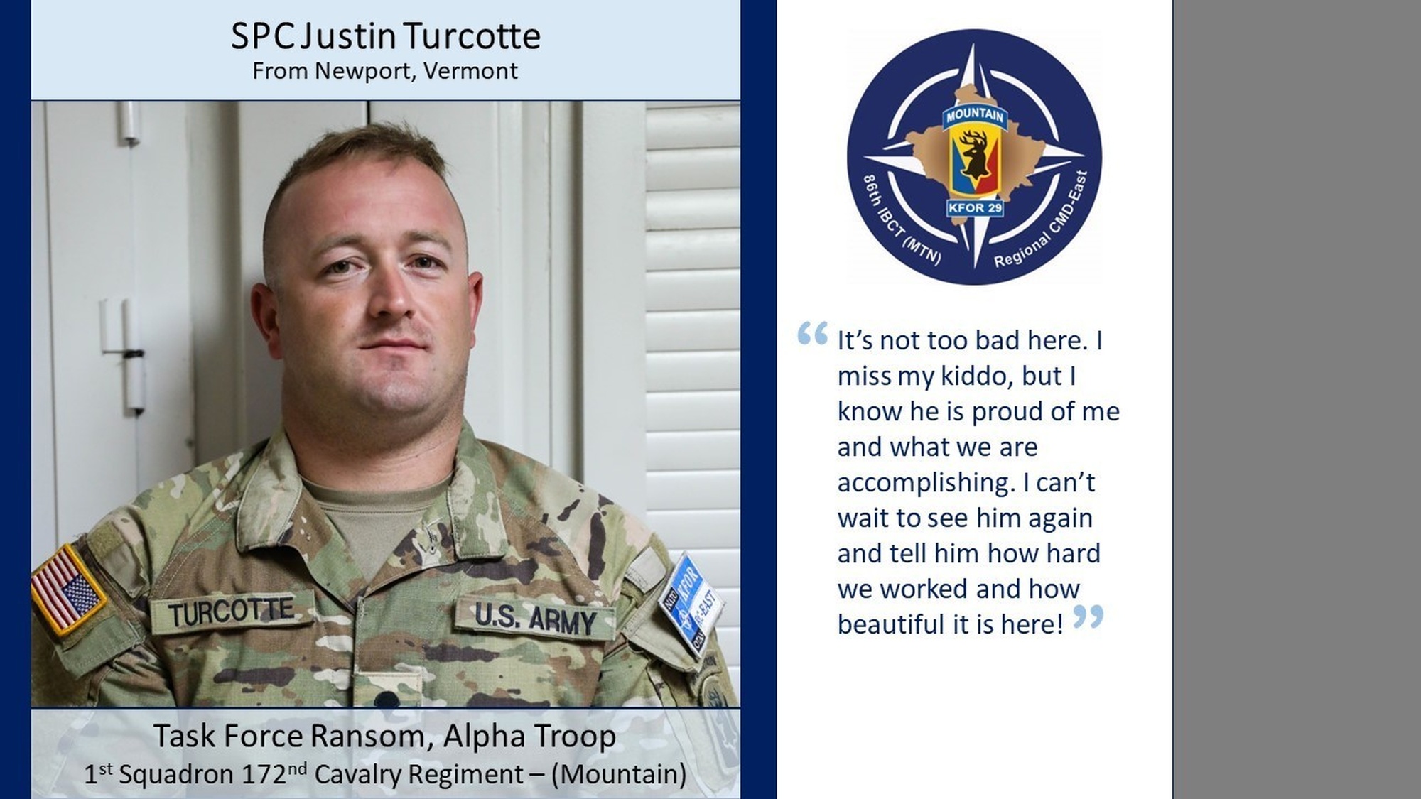 DVIDS - Images - KFOR 29 RC-E Soldier Spotlight - U.S. Spc