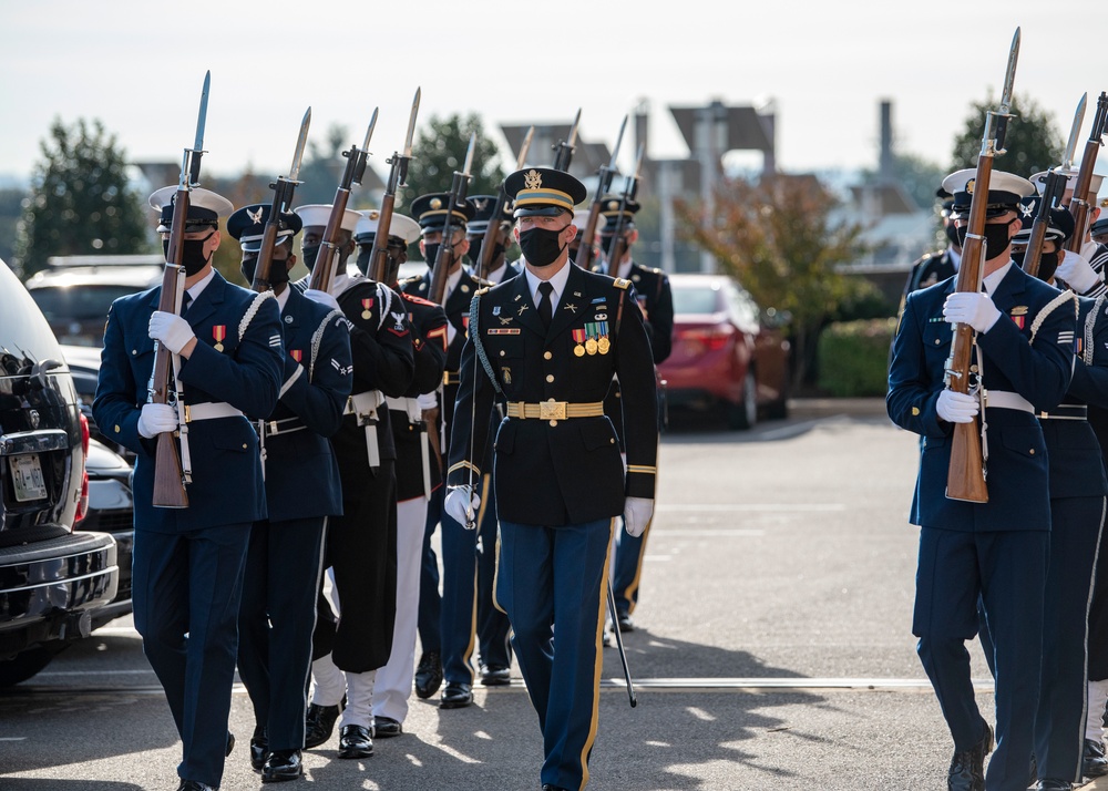 Secretary of Defense Lloyd J. Austin III hosts a bilateral exchange