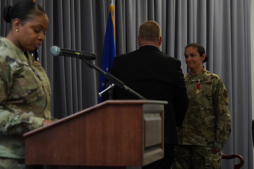 Chief Master Sgt. Danielle Hirvela honored in retirement ceremony