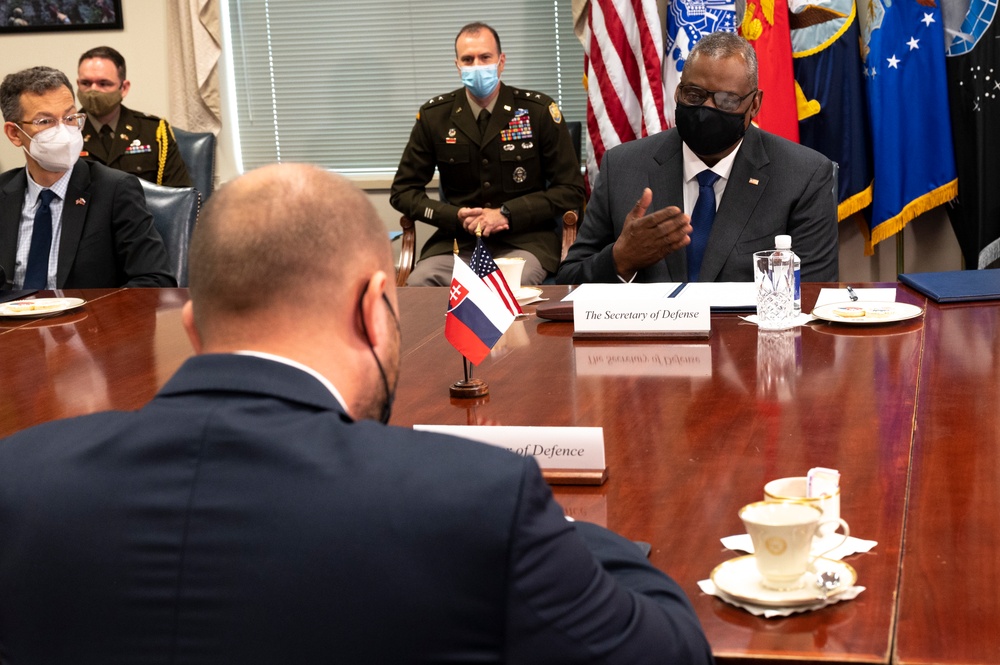 Secretary of Defense Austin Hosts Slovakia's Minister of Defense