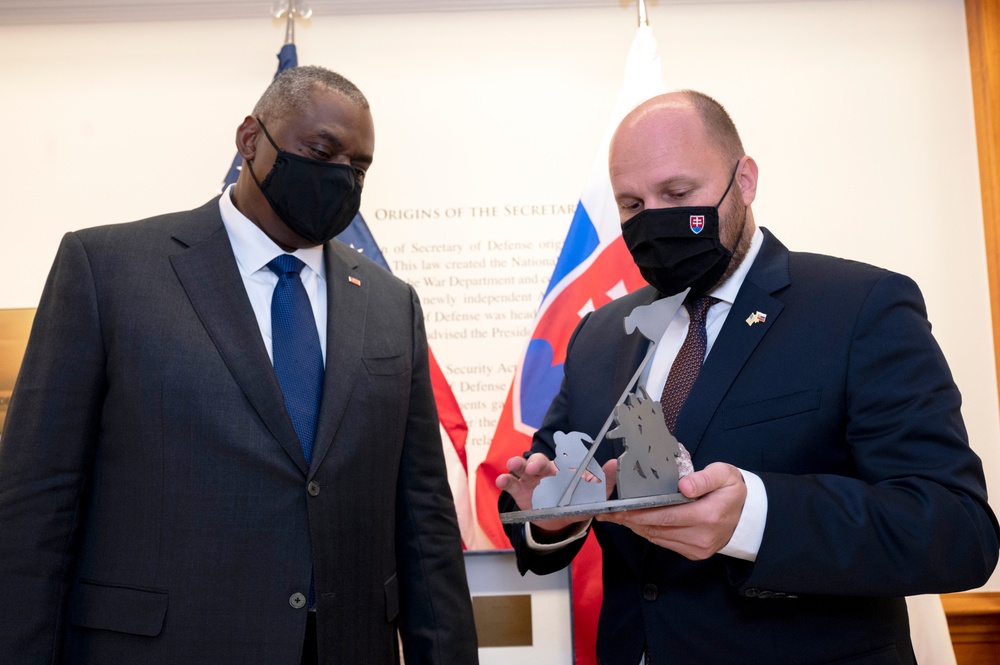 Secretary of Defense Austin Hosts Slovakia's Minister of Defense