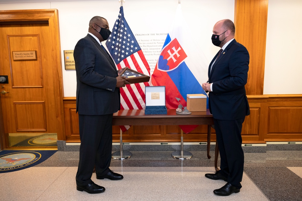 Secretary of Defense Austin Hosts Slovakia's Minister of Defense