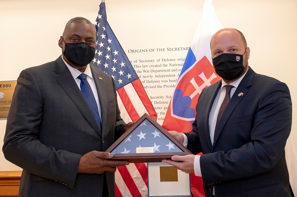 Secretary of Defense Austin Hosts Slovakia's Minister of Defense